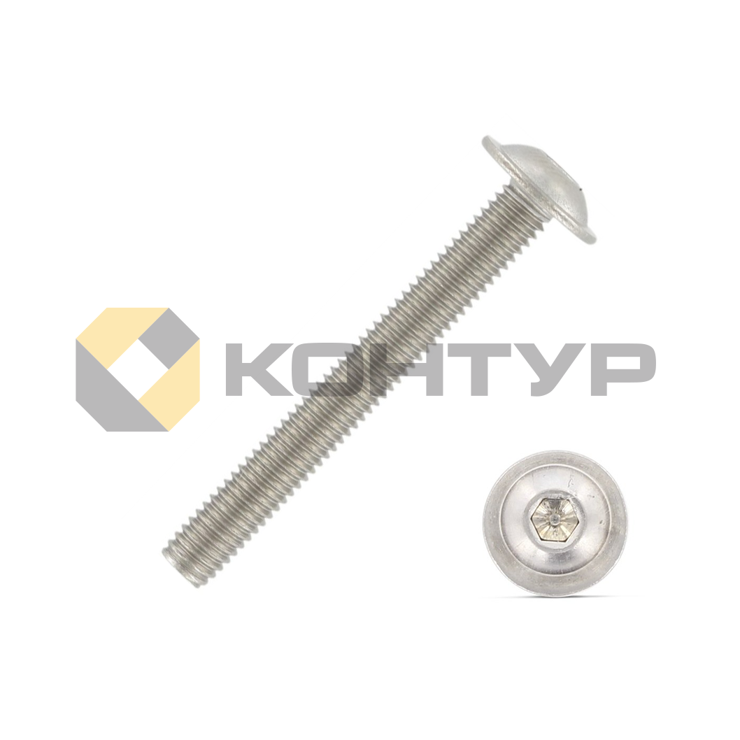 Винт ISO 7380-2 A2 полукруг. головкой внутр. шестигранник M4x12